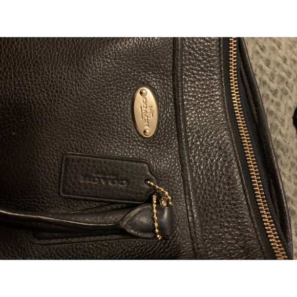 Coach Black Leather Zipper Shoulder Bag - Picture 5 of 8